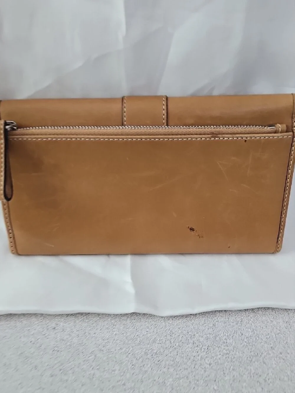 Coach Tan Leather Fold-Over Wallet